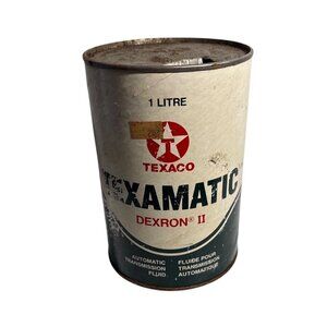 Vintage Texaco Texamatic Dexron II 1L Metal Can Empty Transmission